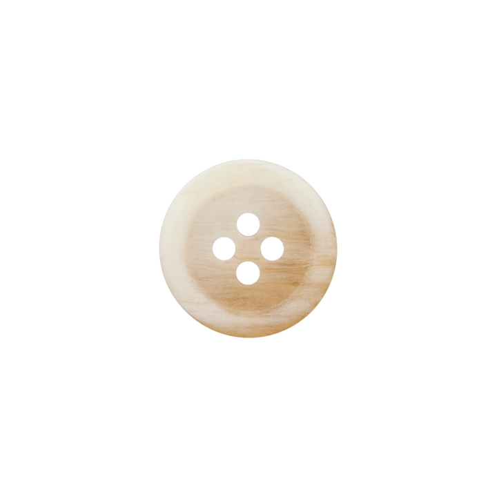 Polyester button 4-holes, 18mm, beige
