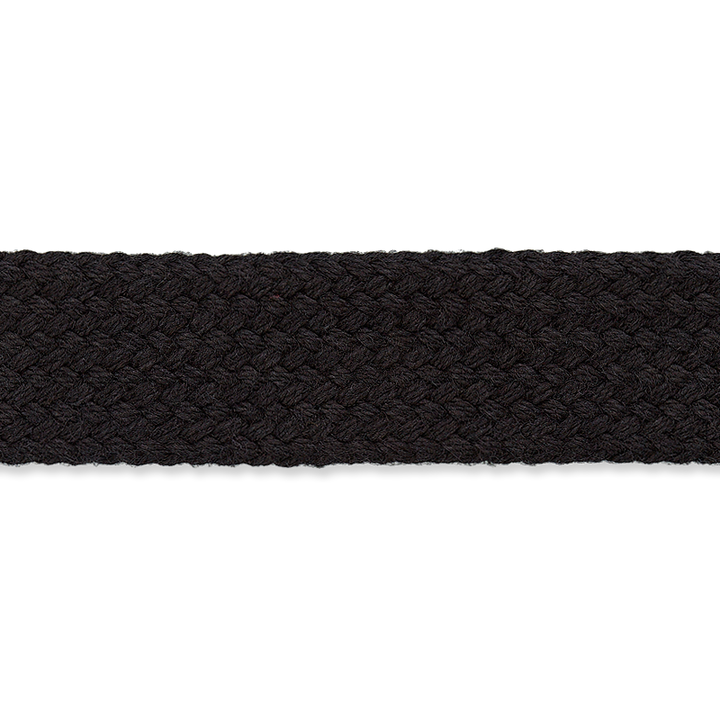 Галун плетеный, 8 мм, черный цвет