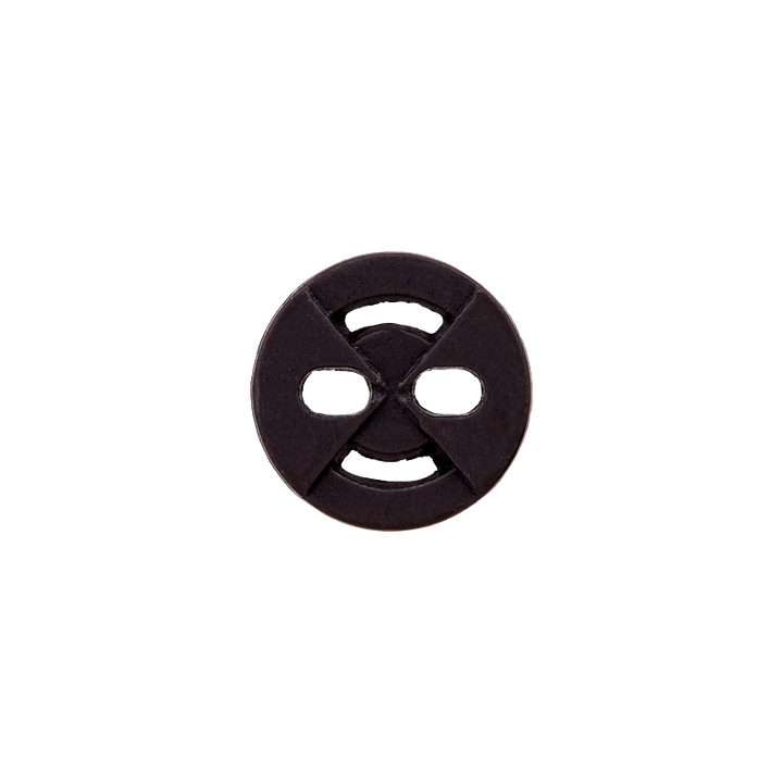 Metal button 2-holes, 11mm, black copper