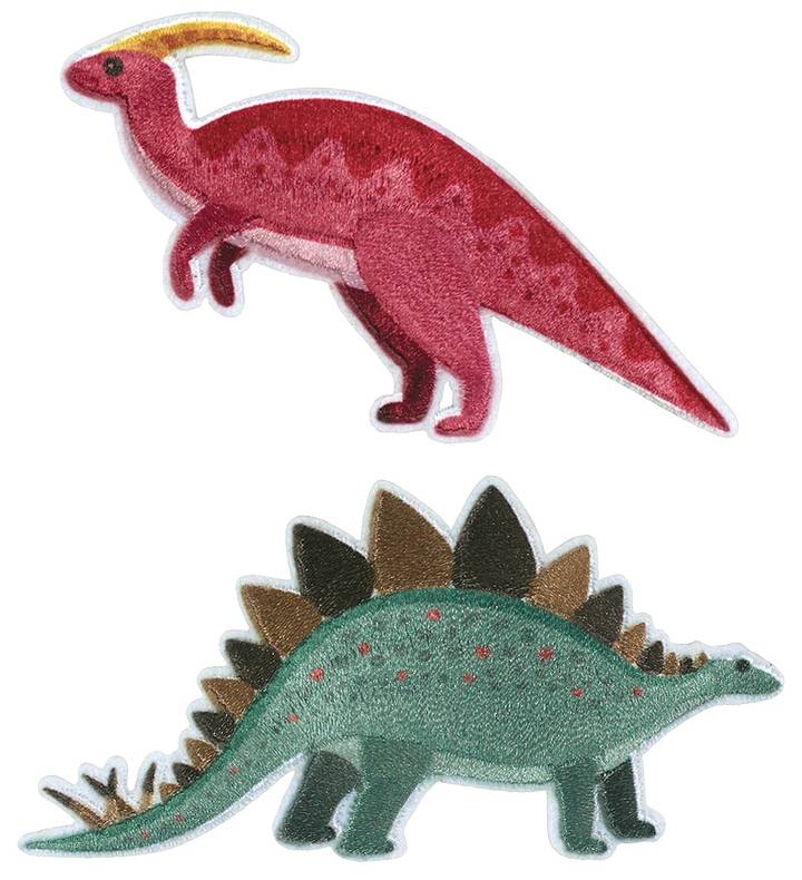 Appliqué Dinosaur, red/turquoise