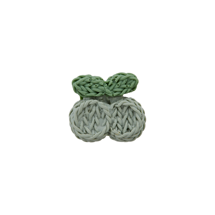 Polyester button shank, Cherry, 15mm, medium green