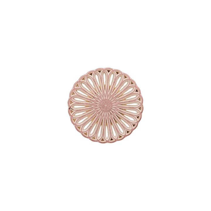 Metal button shank, Flower, 15mm, white copper