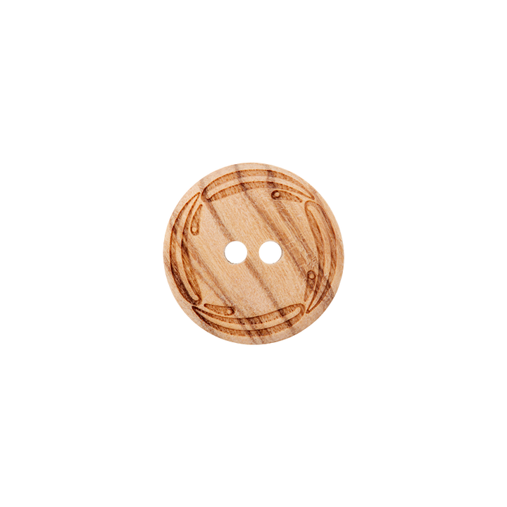 Wood button 2-holes, 18mm, beige