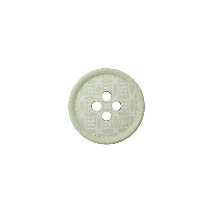 Polyester button 4-holes 18mm light green