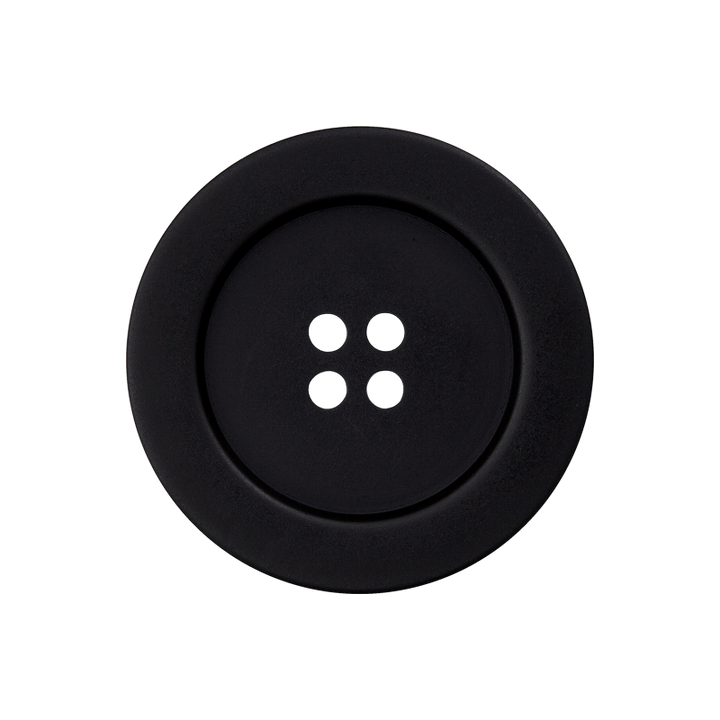 Polyester four-hole button 28mm black