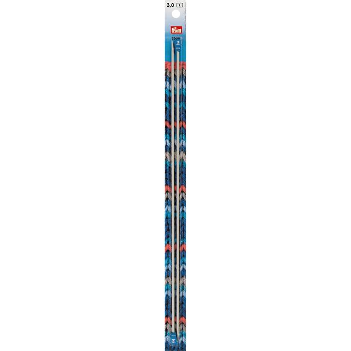 Single-pointed knitting needles, aluminium, 35cm, 3.00mm, grey