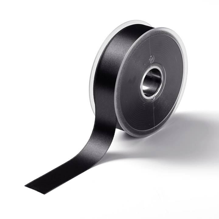 Satin ribbon, 25mm, black