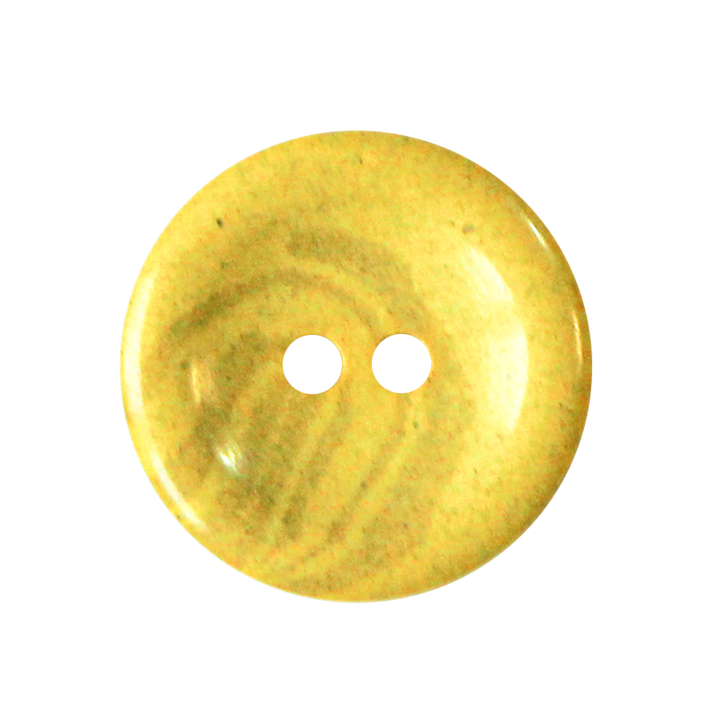 Hemp/polyester button 2-holes, recycled, 25mm, yellow