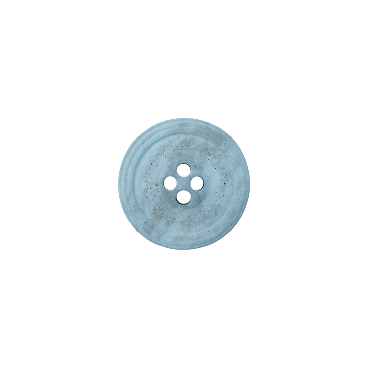Polyester button 4-holes 15mm light blue