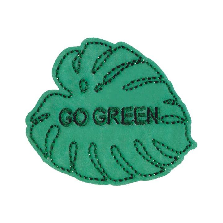 Appliqué recycled, Leaf GO GREEN