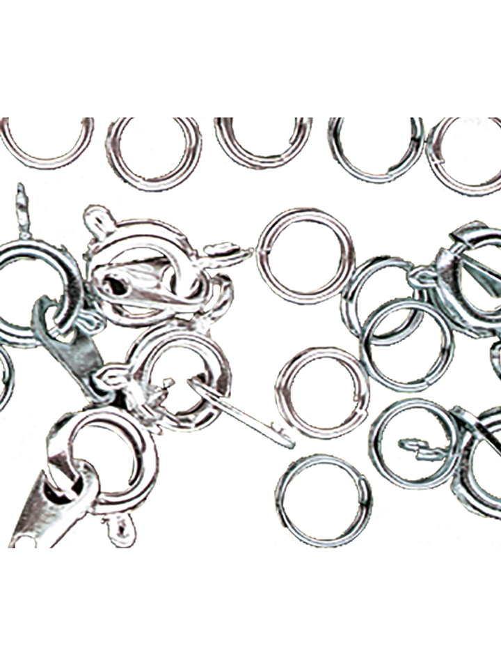 Split rings and rings, silver-plated
