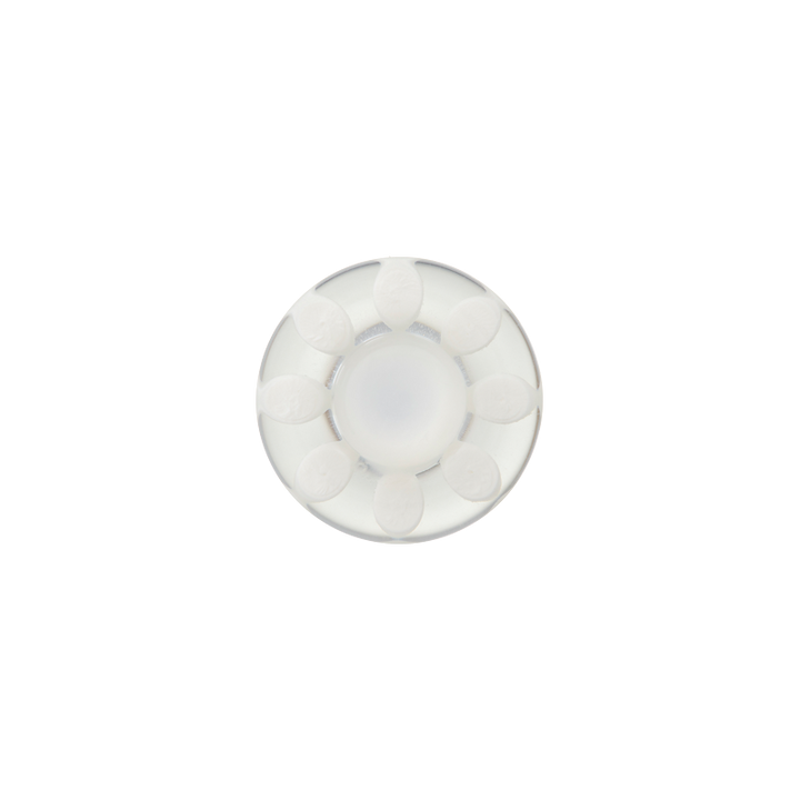 Bouton polyester pied, 18mm, blanc