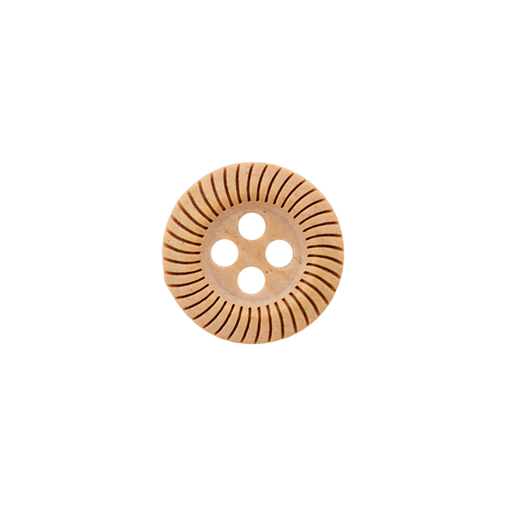 Bouton polyester 4-trous, 11mm, beige