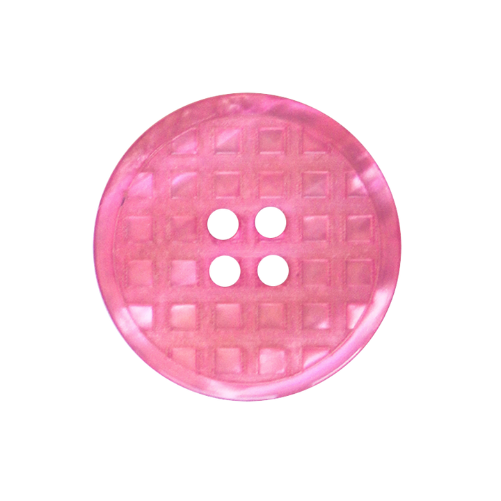 Polyester button 4-holes, 15mm, rose