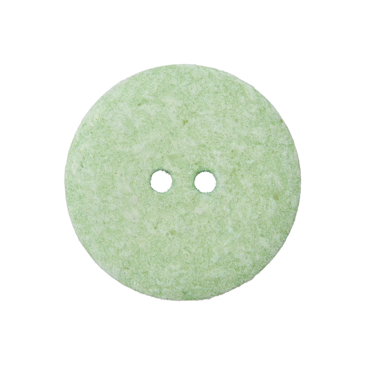 Cotton/polyester button 2-holes, recycled, 12mm, light green