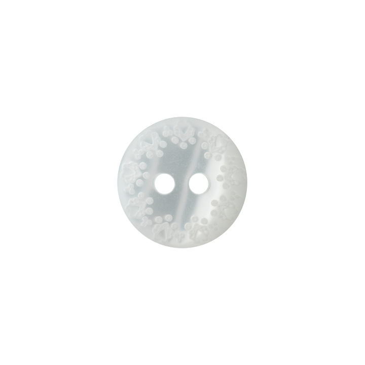 Polyester button 2-holes 14mm white