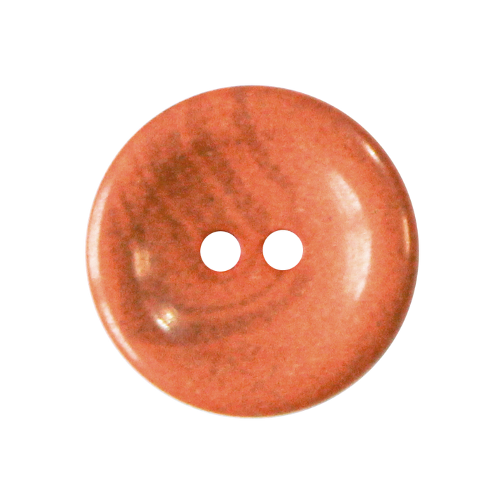 Пуговица из пеньки/полиэстера, с 2 отверстиями, переработанная из вторсырья, 25 мм, оранжевый цвет