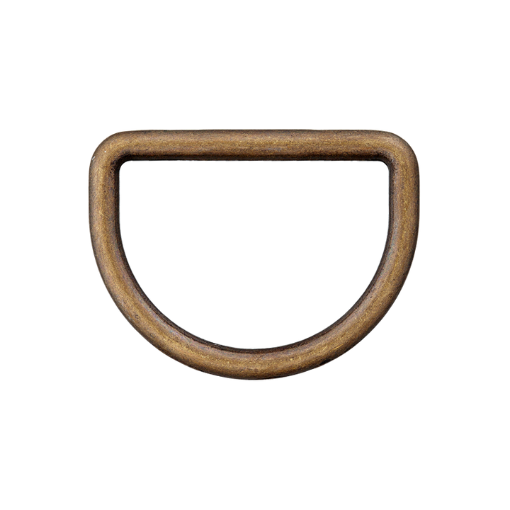 Полукольцо металлическое, 15 мм, цвет состаренной латуни
