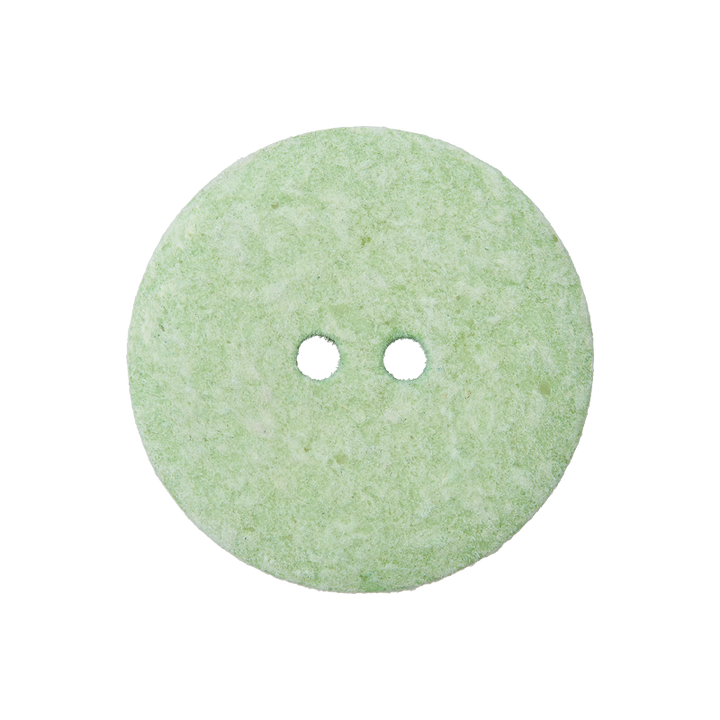 Cotton/polyester button 2-holes, recycled, 15mm, light green