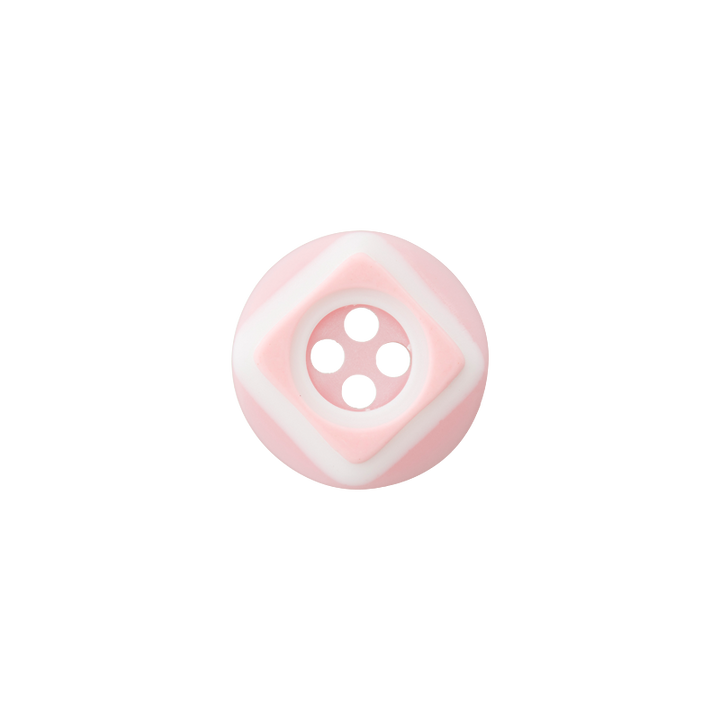 Polyester button 4-holes, 12mm, rose