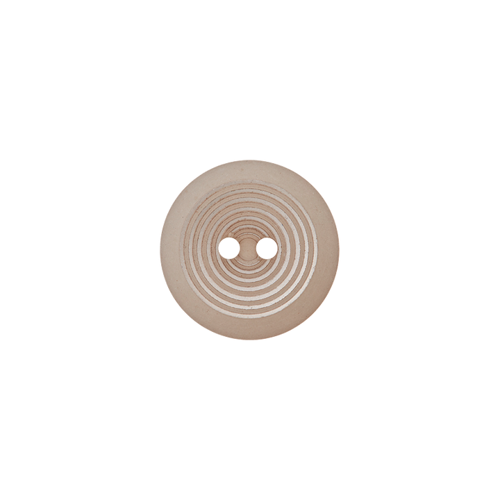 Bouton polyester 2-trous, Cercles, 18mm, gris moyen