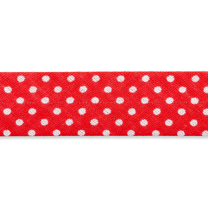 Косая бейка «Точки», 30 мм, красный цвет