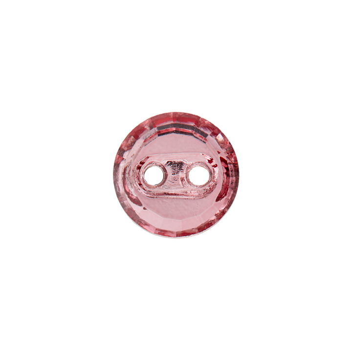 Bouton polyester 2-trous 10mm rose