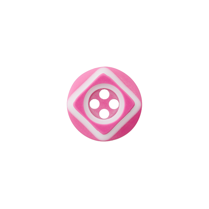 Polyester button 4-holes, 12mm, pink