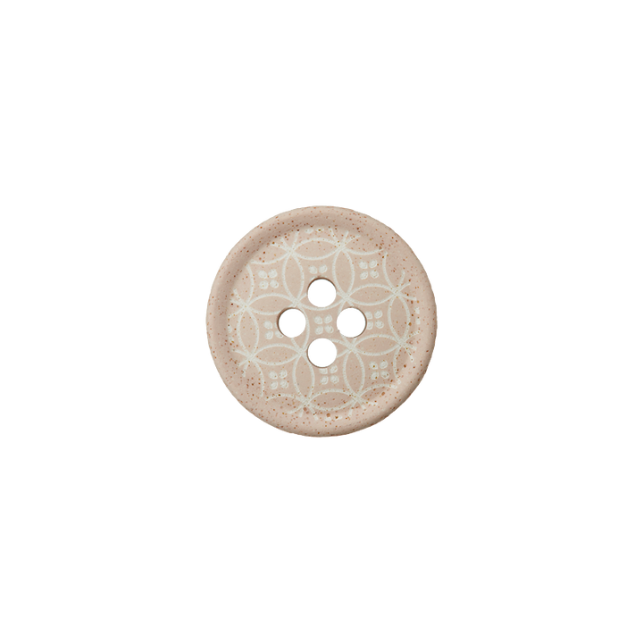 Polyester button 4-holes 18mm beige