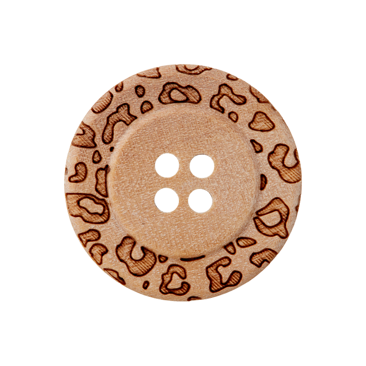 Wood button 4-holes, 23mm, beige