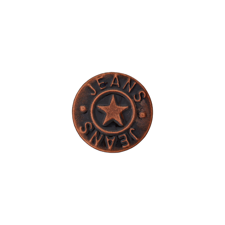 Metal jeans button Star 18mm red