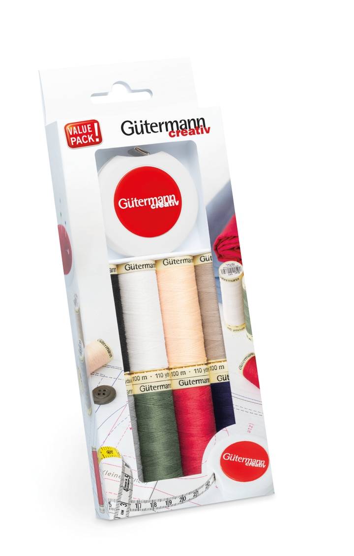 Sewing thread set with Tape measure