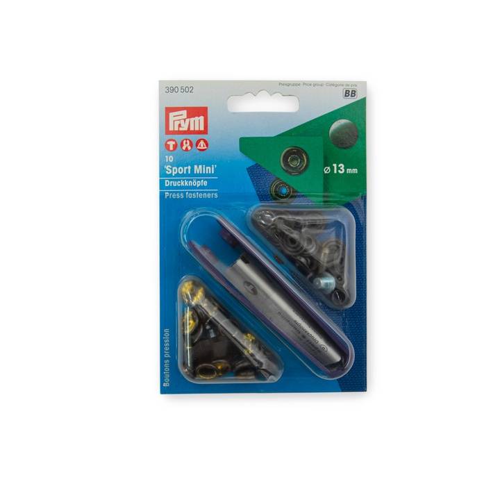 Non-sew press fastener Sport Mini, 13mm, black oxydized