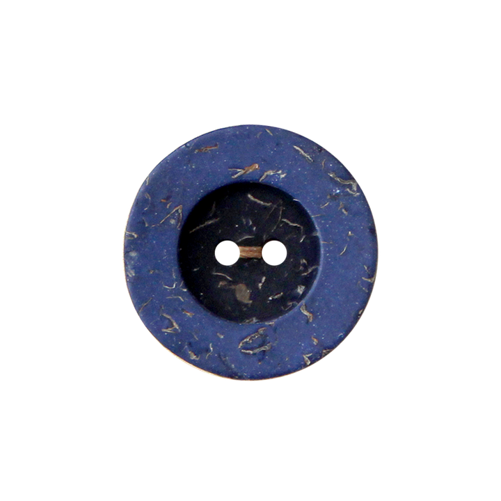 Polyesterknopf, 2-Loch, 18mm, blau