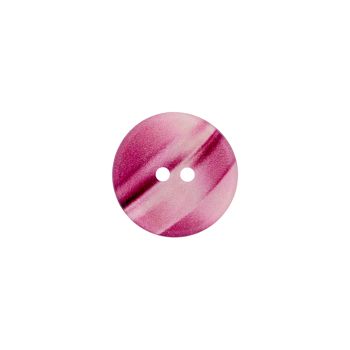 Пуговица из полиэстера, с 2 отверстиями, Блеск, 18мм, цвет розовый, яркий