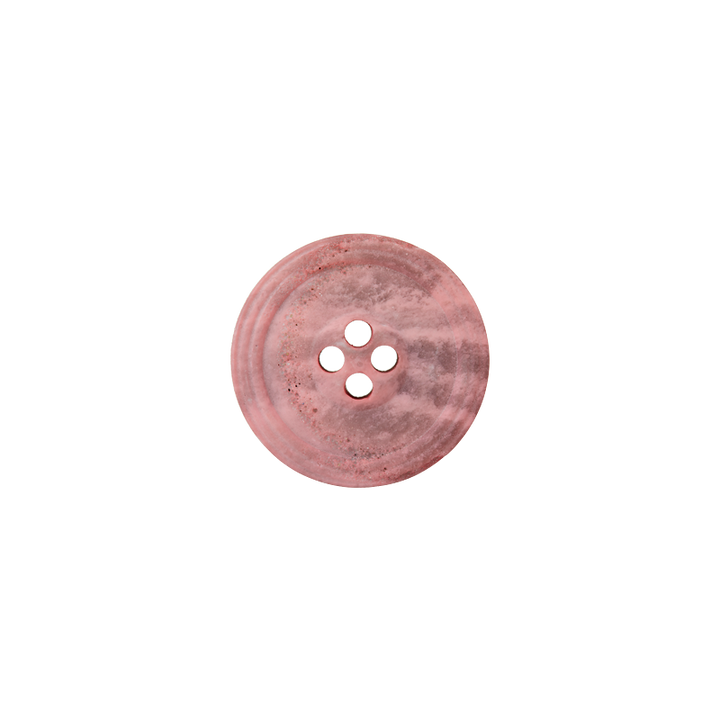 Polyester button 4-holes 15mm rose