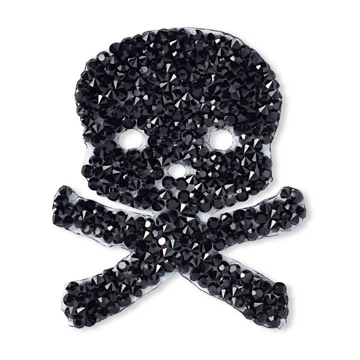 Applique glamour transfer, skull & cross-bones, black