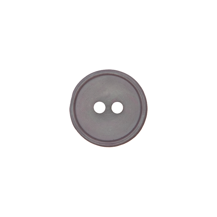 Polyester button 2-holes, 12mm, medum grey