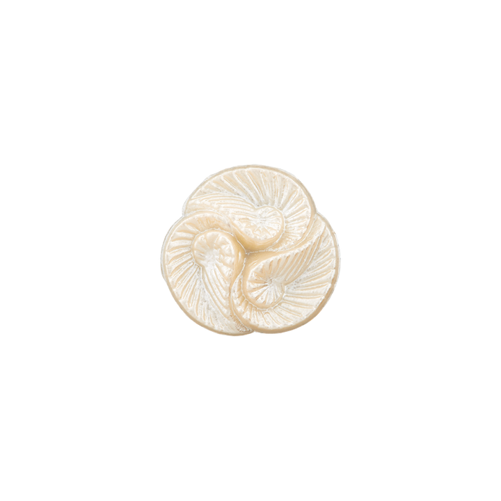 Bouton polyamide pied, Coquilles, 12mm, créme