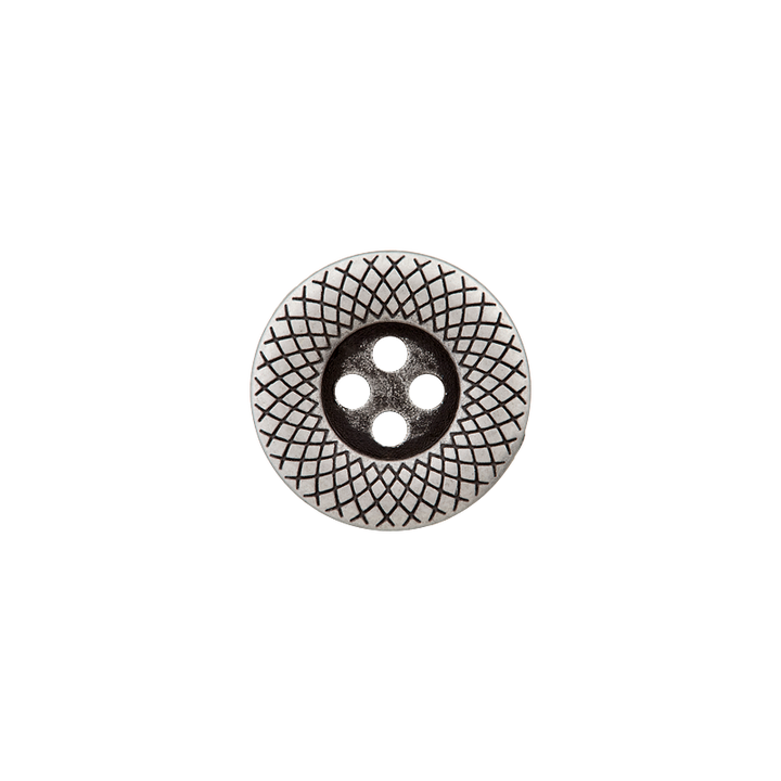 Metal button 4-holes, Patterned edge