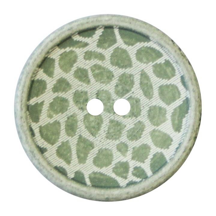 Пуговица из полиамида, с 2 отверстиями, принт «Леопард», 25 мм, цвет зеленый, средний