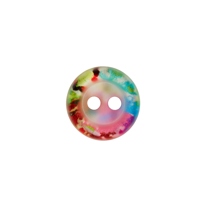 Polyester button 2-holes 11mm multicoloured