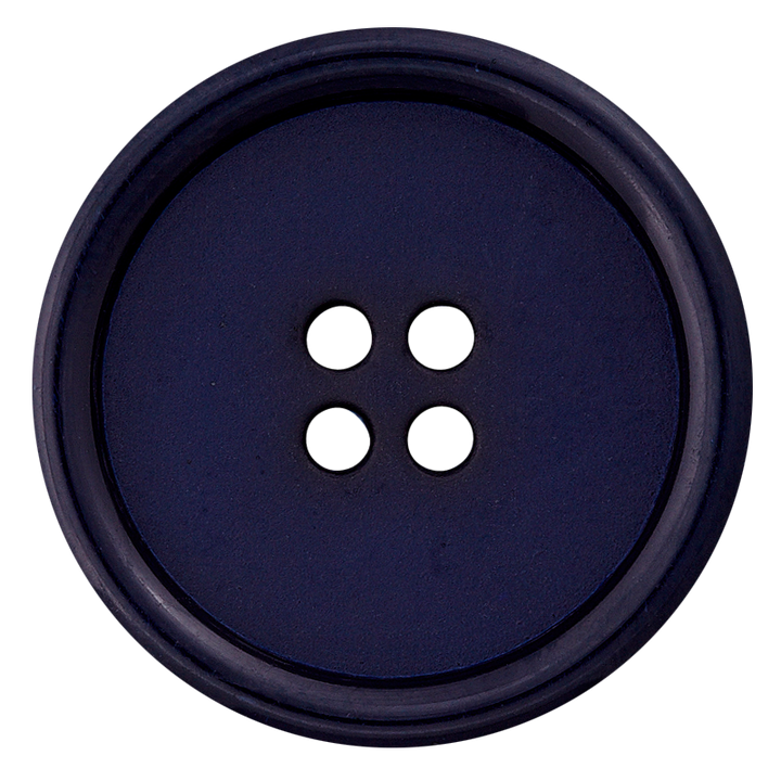 Bouton polyester 4-trous 18mm bleu