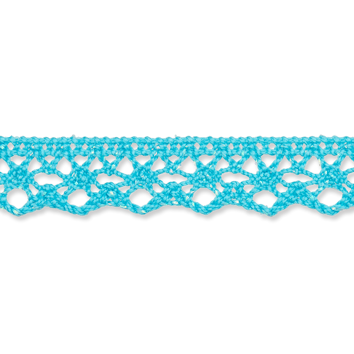 Dentelle aux fuseaux, 13mm, turquoise clair