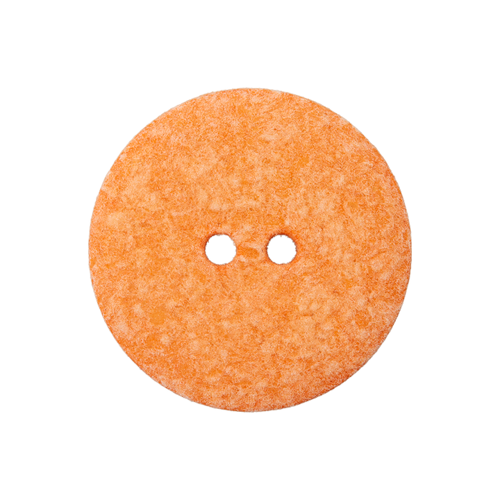 Cotton/polyester button 2-holes, recycled, 12mm, orange
