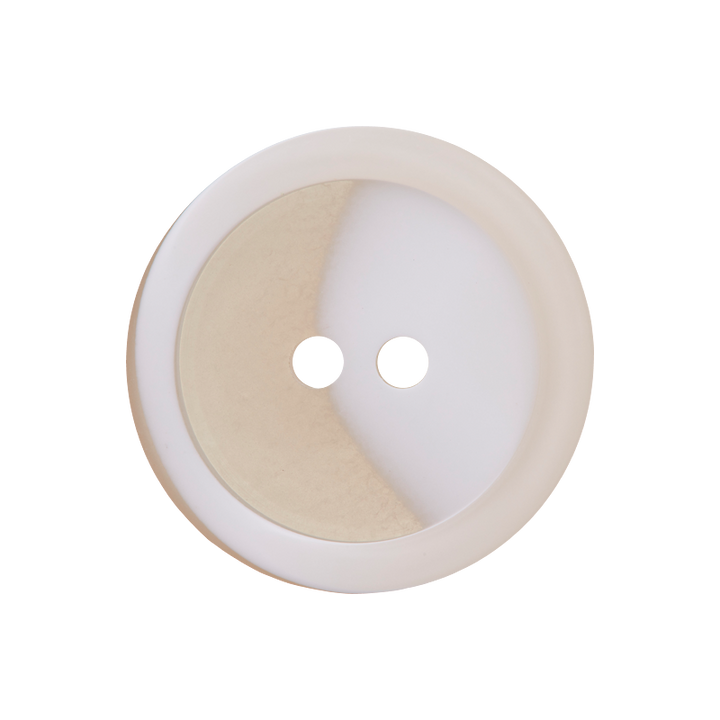 Polyester button 2-holes, 20mm, beige