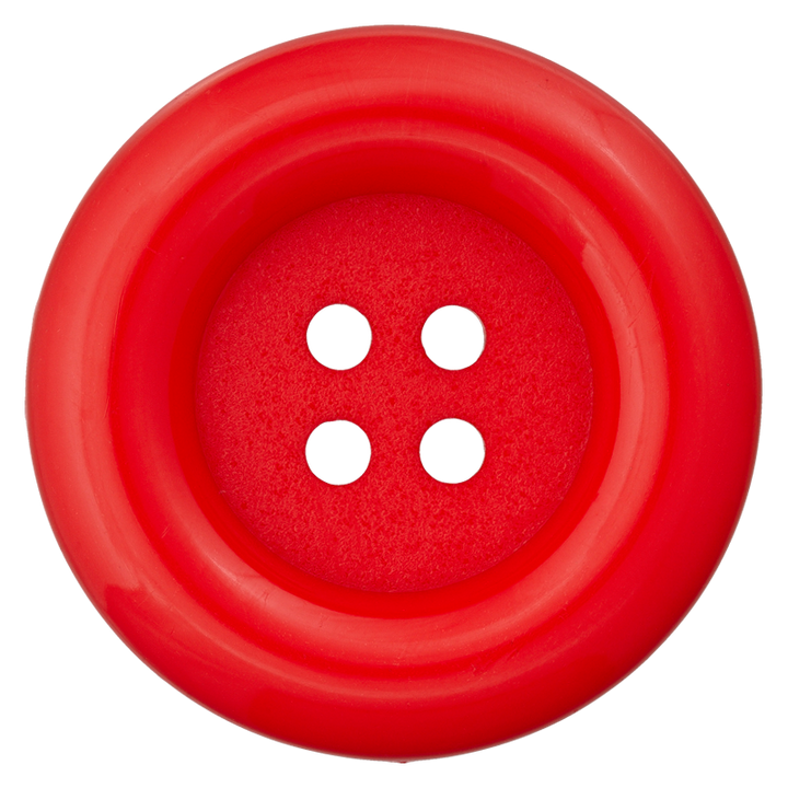 Polyesterknopf 4-Loch, Karneval, 51mm, rot