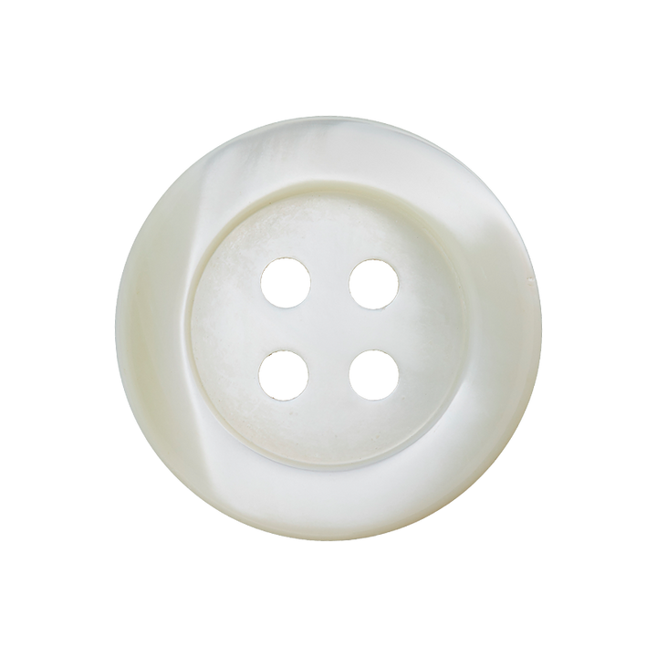 Perlmuttknopf 4-Loch, 10mm, weiß