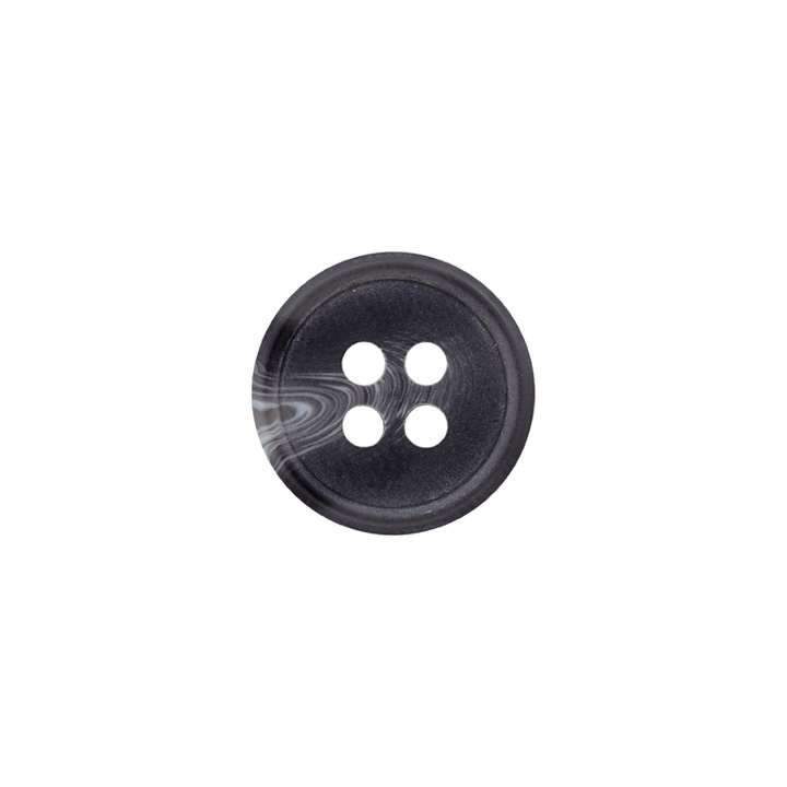 Пуговица из полиэстера, с 4 отверстиями, 11 мм, серый, темный цвет