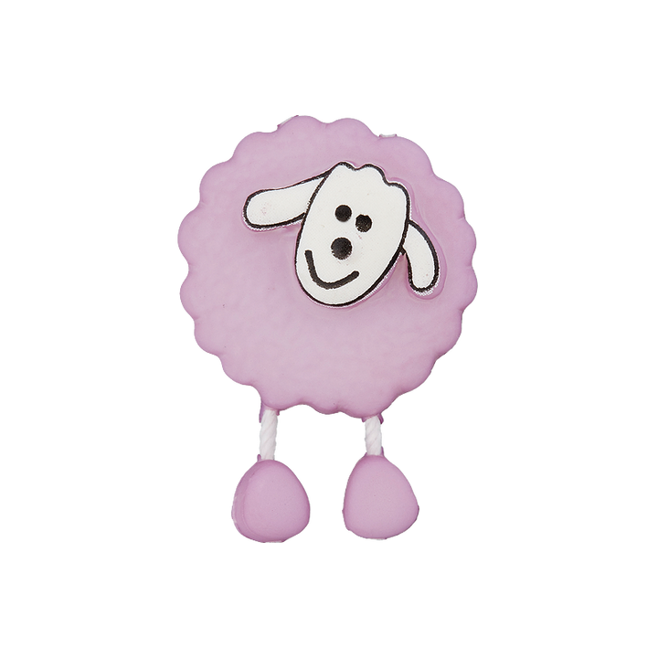 Polyester button Sheep 18mm purple